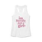 Im Literally Just a Girl Shirt, Funny Girly Tee, Cute Pink Graphic Tank, Trendy Soft Girl Aesthetic Shirt, Casual Feminine Outfit Top