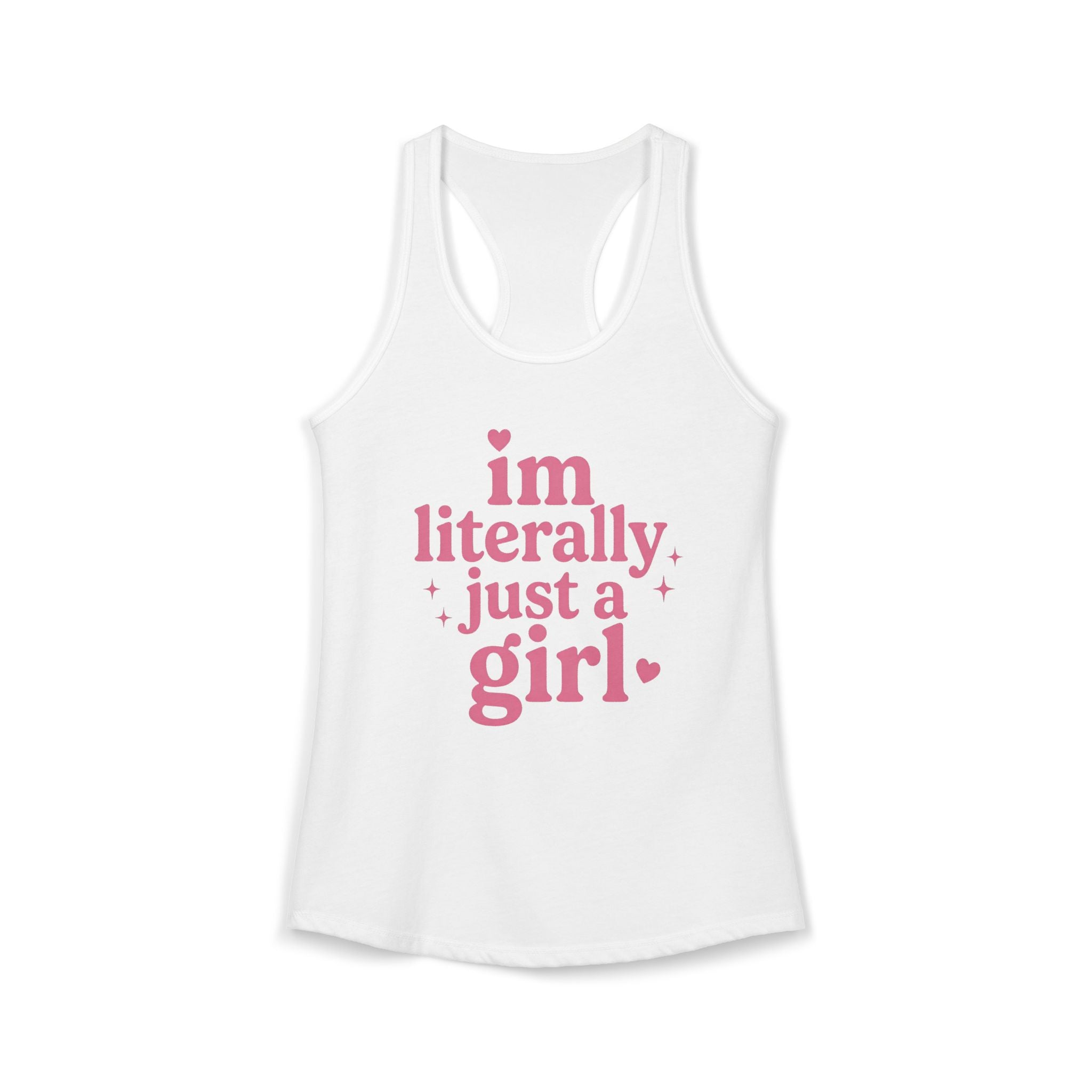Im Literally Just a Girl Shirt, Funny Girly Tee, Cute Pink Graphic Tank, Trendy Soft Girl Aesthetic Shirt, Casual Feminine Outfit Top