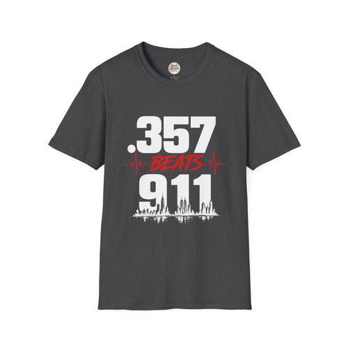 357 Beats 911 T-Shirt, Streetwear Graphic Tee, Urban Style Shirt, Heartbeat Design Tee, Unisex Casual Shirt