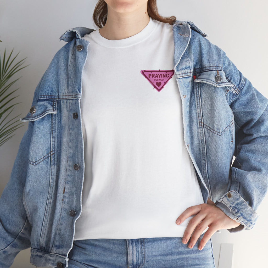 Praying For You Heart Pink Triangle Graphic Tee