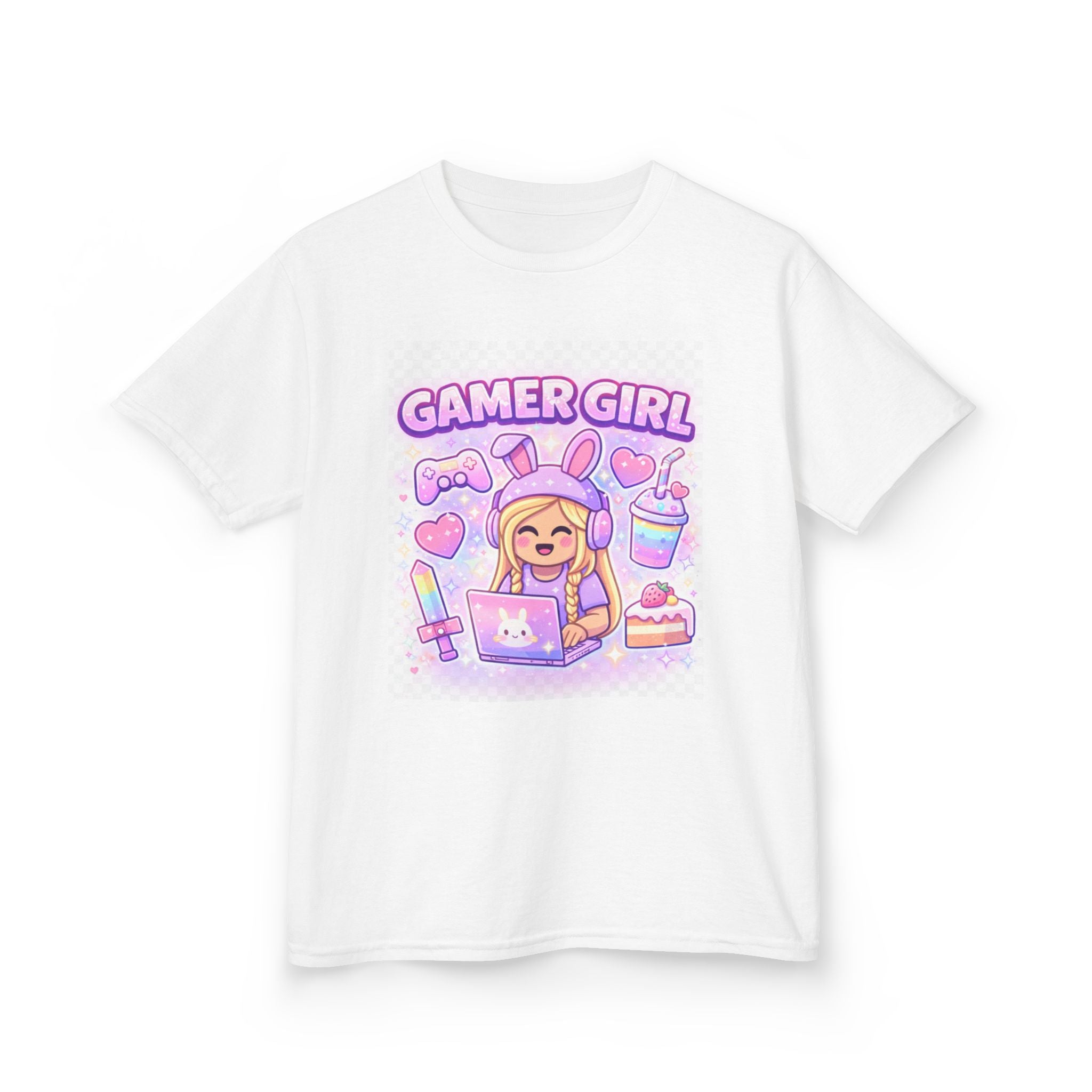 Gamer Girl Kids T‑Shirt – Cute Pastel Gaming Tee for Girls