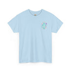 Serenity Prayer Floral Christian T-Shirt – Faith Based Back Print + Cross Chest Design