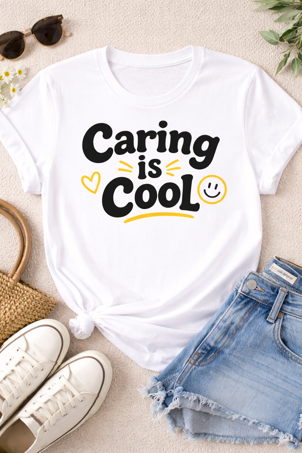 Caring is Cool T-Shirt | Positive Message Tee