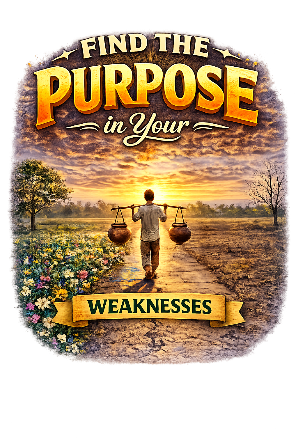 Find the Purpose in Your Weaknesses T-Shirt | Inspirational Quote Tee | Motivational Graphic Shirt