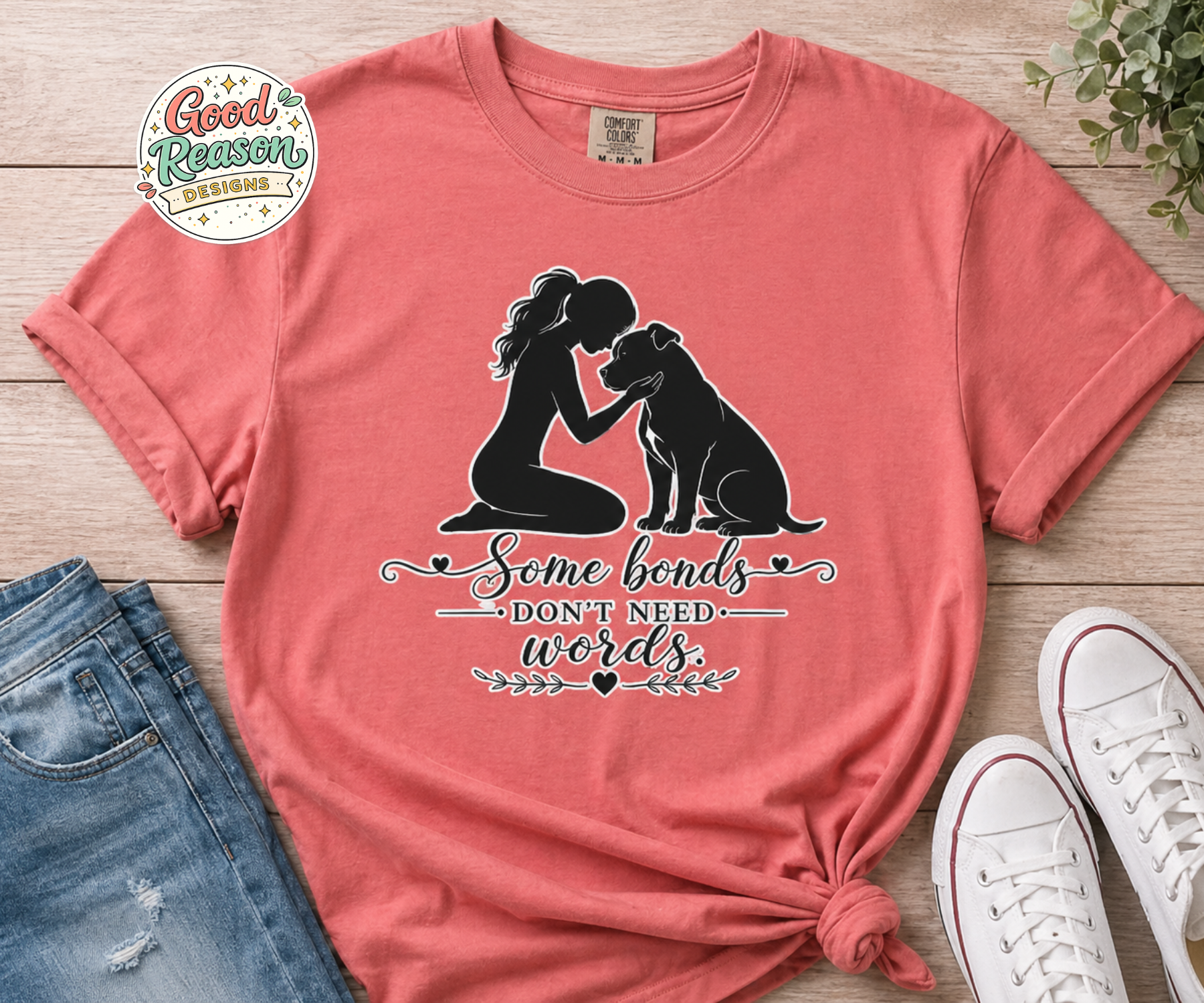 "Some Bonds Don't Need Words" Dog & Girl Silhouette Shirt