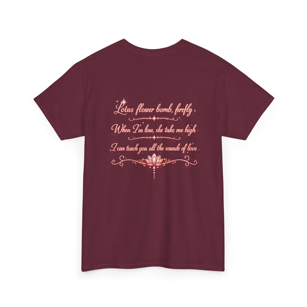 Love Lotus Flower Graphic Tee — Script Back Print