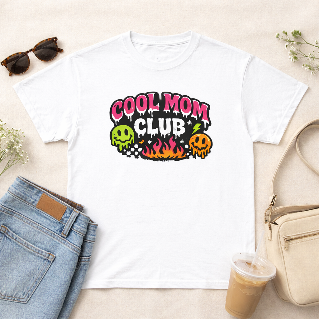 Cool Mom Club T-Shirt — Retro Graphic Tee for Trendy Moms